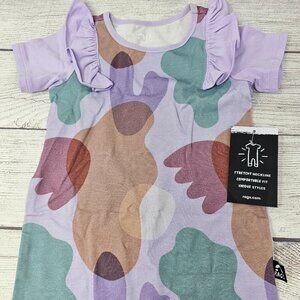 NWT Rags Purple Camo‎ Baby Girl Ruffle Romper Size 12-18 months
